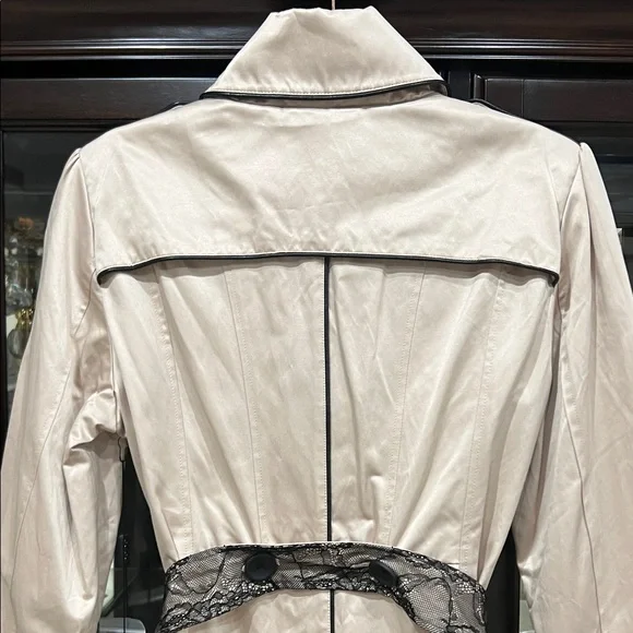 Bebe Women's Cream Trench Coat with Black Details - Picture 7 of 11